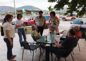Περιοδεία του ΚΚΕ στα χαλαζόπληκτα χωριά της Φαρκαδόνας