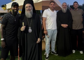 O Tρίκκης Χρυσόστομος με τους άσους του Ολυμπιακού Κώστα Φορτούνη και Ροντινέι Μαρσέλο ντε Αλμέιντα – Λαμπρά τα εγκαίνια του Padel Hub στα Τρίκαλα (ΦΩΤΟ)