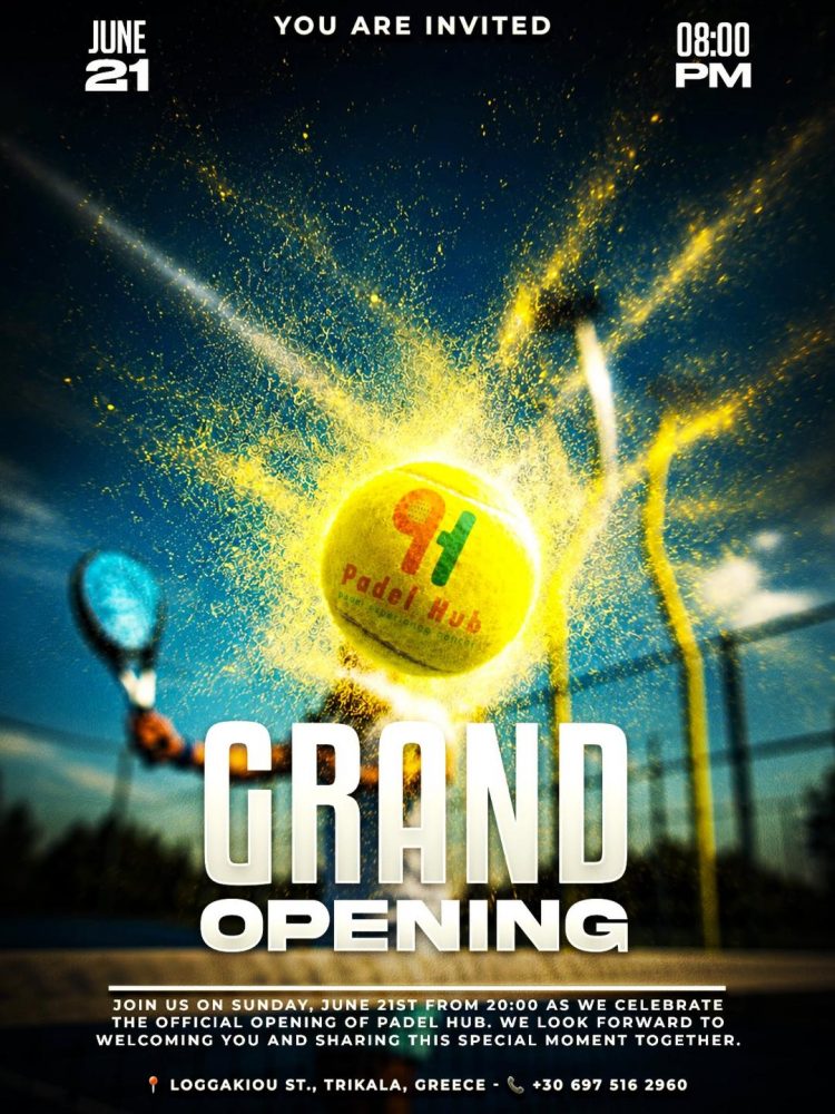 Εγκαινιάζεται το Padel Hub των αδελφών Φορτούνη στα Τρίκαλα