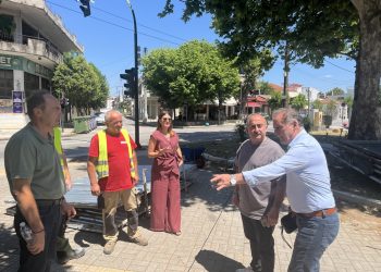 Αυτοψία Σακκά στην έναρξη εργασιών για την ανάπλαση της πλατείας Μητροπάνου – δωρεά της γαλακτοβιομηχανίας «ΟΜΗΡΟΣ»