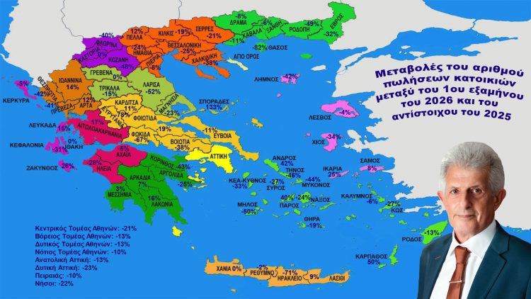 Δείτε πόσο μειώθηκαν οι πωλήσεις κατοικιών στα Τρίκαλα το 1ο εξάμηνο του 2026 σε σχέση με το αντίστοιχο του 2025 – Πάντως, οι τιμές …τραβούν την ανηφόρα!