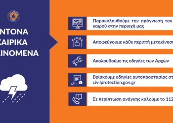 Ο Δήμος Μετεώρων ενημερώνει για το Έκτακτο Δελτίο Επικίνδυνων Καιρικών Φαινομένων – Αυξημένη ετοιμότητα και έκκληση προς τους πολίτες