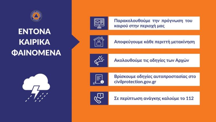 Ο Δήμος Μετεώρων ενημερώνει για το Έκτακτο Δελτίο Επικίνδυνων Καιρικών Φαινομένων – Αυξημένη ετοιμότητα και έκκληση προς τους πολίτες